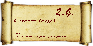 Quentzer Gergely névjegykártya